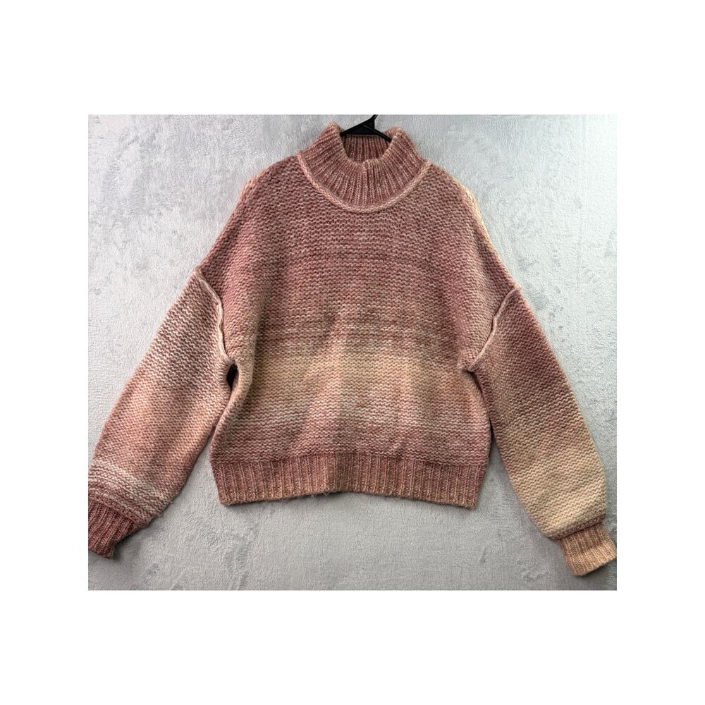 Rachel Zoe Mauve Ombré Chunky Knit Mock Neck Sweater – Size S - Picture 4 of 6